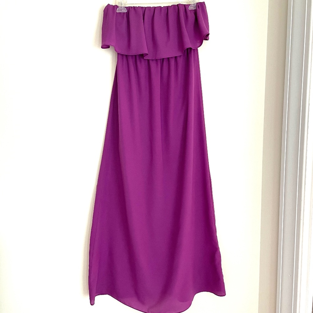 Women's Forever 21 Fuchsia Purple Maxi Dress with Optional Sash to Tie Size S